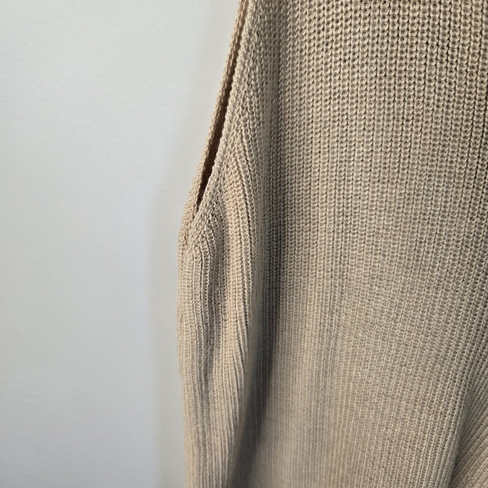 Khaki Tan Beige Cami Camisole Knit Sweater Sleeveless Tank Oversized V Neck Top - Picture 3 of 10